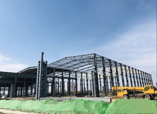 Industrial Prefab Metal Workshop Building With Mmbrane Fabric / Heat Treated Frame