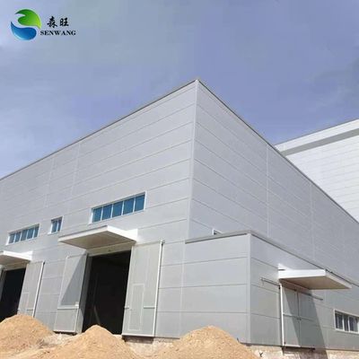 Multi-Storey Prefabricated Steel Structure Workshop Building Kits with Sliding Door Sandwich Panel Roof and Wall