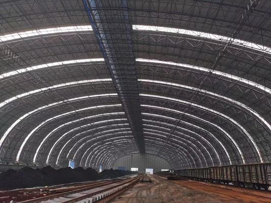 Large Span Space Truss Structure Building , Lightweight Steel Warehouse Shed