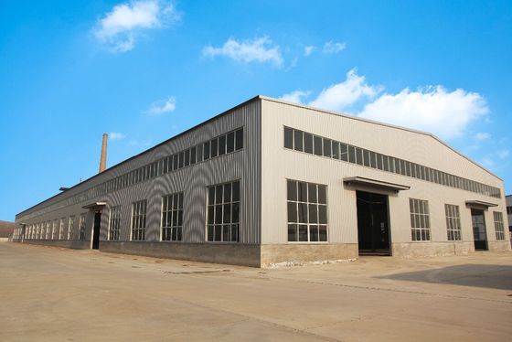 Customized Light Heavy Prefab Steel Workshop With Mmbrane Fabric Sail Finishing