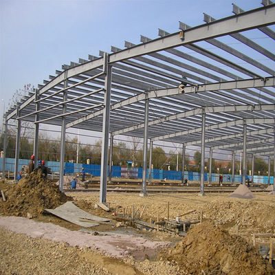 Prefabricated Two Storey Metal Garage Workshop Light Portal Frame Galvanized