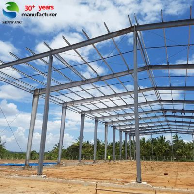 Highly Durable Steel Structure Warehouse with Shot Blasting Level Sa 2.5 and European S235 & S355 Material Grade