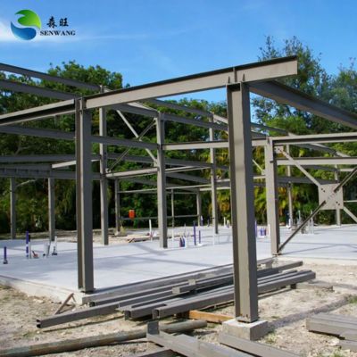 CAD Drawing Design Prefab Steel Structure Warehouse with Steel Sandwich Panel Wall and Long Fatigue Life
