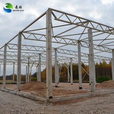 Prefabricated Steel Warehouse with 10% Roof Pitch Glass Fiber Reinforced Plastics Skylight and Q355B Model