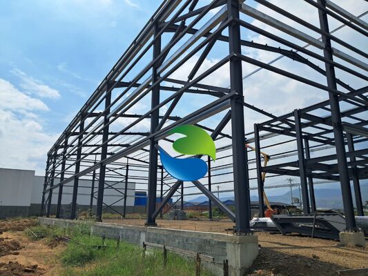 Durable Steel Structure Warehouse with Q235B Steel Material, Customizable Height 4-12 Meters, and High Fire Resistance