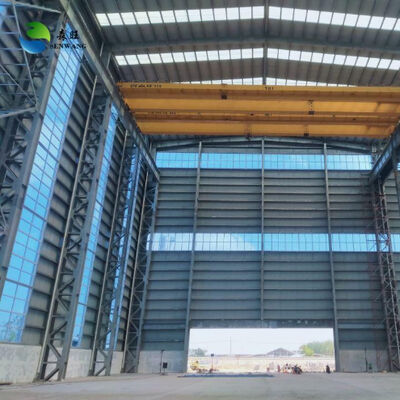 Corrosion Resistant Steel Structure Warehouse with 0.35kn/m2 Wind Load and Concrete Foundation