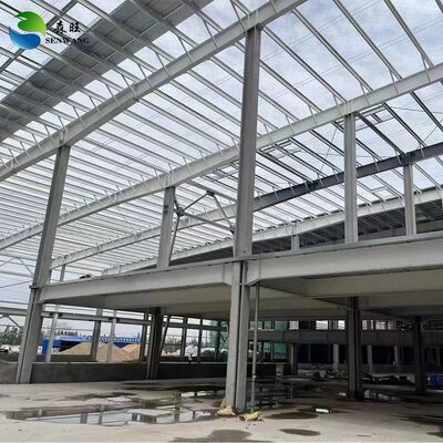Steel Structure Warehouse with Low Carbon Steel Q235 Q345 Main Frame for 50-Year Design Service Life and Anti-corrosion Paint Protection