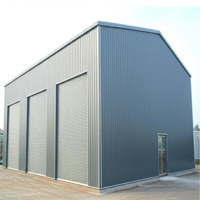 Windloadresistant Up To 0.45 KN/m² Prefabricated Steel Warehouse With Corrugated Steel Plate Roofing And Customized Dimensions