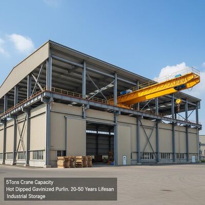 Customized Size Steel Structure Warehouse with Sloped Roof and Painted Surface Treatment for Heavy Duty Storage
