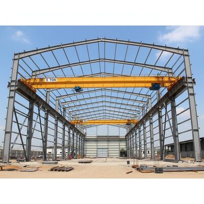 Flat Roof Type Metal Structure Warehouse Built on Portal Rigid Frame Providing Secure Storage for Commercial and Industrial