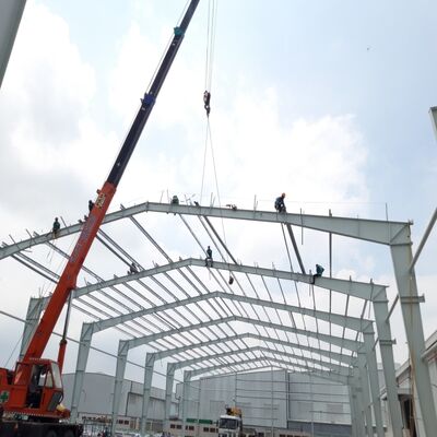 Steel Structural Building with Aluminum Alloy Window, Up To 30m Height and Wind Load Resistance for Long-Term Stability