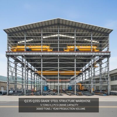 Wind Load 0.35 kN/m² Earthquake Resistance Grade 8 Galvanized Steel Structure Warehouse for Industrial Storage