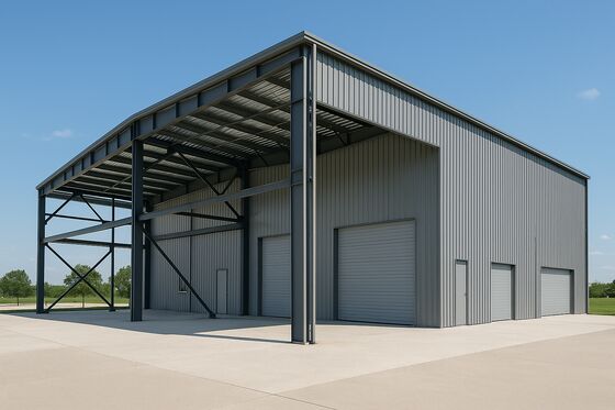 Single Slope Roof Steel Structure Warehouse with Silver Surface Color and Flat Roof Offering Versatile Industrial Storage