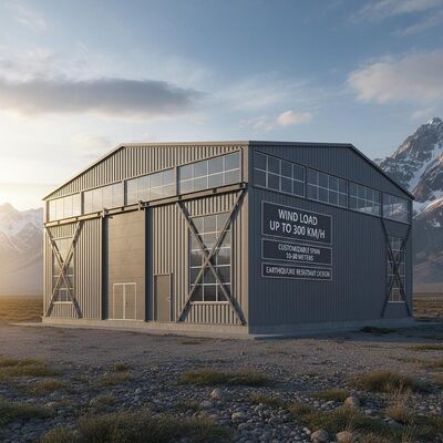 Steel Structure Warehouse with Wind Load Up To 300 Km/h, Customizable Span 10-30 Meters, and Earthquake Resistant Design