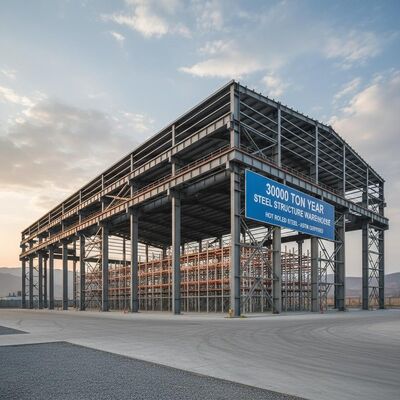 30000ton Year Steel Structure Warehouse Manufactured Using Hot Rolled Steel Meeting ASTM Standards Offering Storage Space