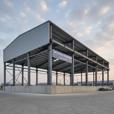 Concrete Foundation Steel Structure Warehouse with Bolt Connection ASTM Standard providing and Safe Storage Environment