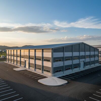 Sandwich Panel And Single Layer Sheet Steel Structure Warehouse Manufactured To ASTM Standard With Steel Color Sheet Cladding