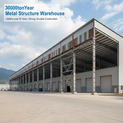 30000tonYear Metal structure warehouse offering lifetime over 50 years strong durable construction for storage solutions