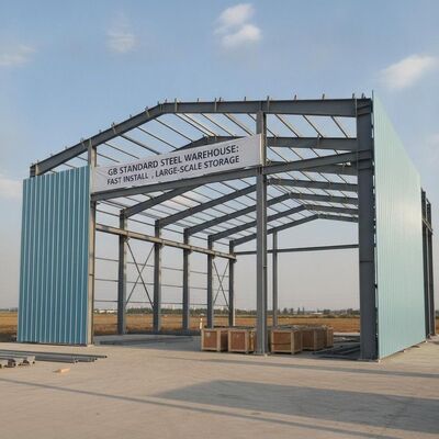 GB Standard Steel Structure Warehouse Offering Fast Install H Section Steel Frame Suitable for Large Scale Storage Needs