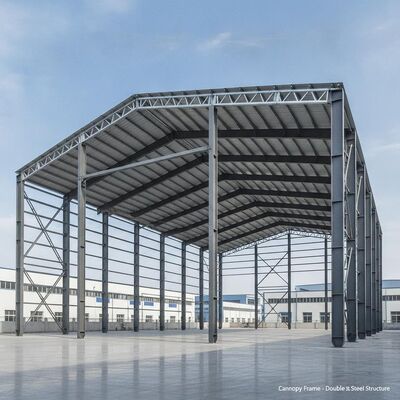 Cannopy Frame double Sheet Steel Structure Warehouse Featuring Galvanized or Anti corrosion Paint Surface for Long Lasting