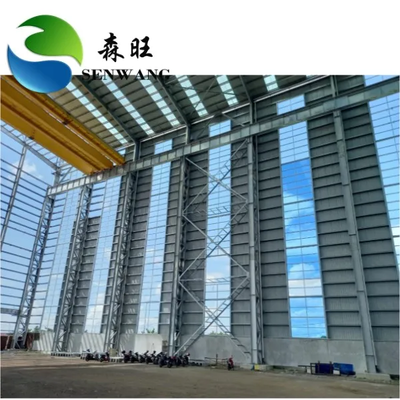 Industrial design style steel frame warehouse utilizing circular steel tube tie rod designed for support and industrial storage