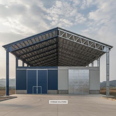 Painting Or Hot DIP Galvanized Steel Finish Truss Roof Metal Steel Storage Building Design Providing Ample Storage Space