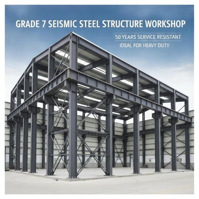 Grade 7 Seismic Steel Structure Workshop Offering 50 Years Service Life Corrosion Resistant Properties Ideal for Heavy Duty