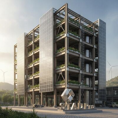 STAAD Pro designed Steel engineering building utilizing recyclable material for sustainable and engineering applications