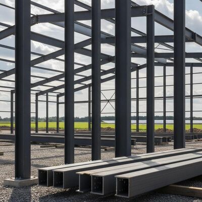Recyclable Material Steel Structural Buildings Featuring Durable Long Lasting Welded H Steel Columns Ideal for Sustainable Construction Projects