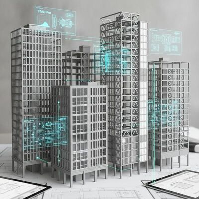 Steel Structural Buildings Utilizing STAADPro RamConnection MidasGen Software Offering Aluminum Alloy Window and PVC for Construction Designs