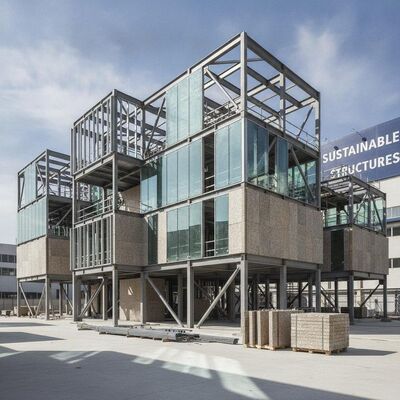 Modern Contemporary Steel Structural Buildings Featuring Recyclable Material and Steel Framework for Sustainable Construction Projects